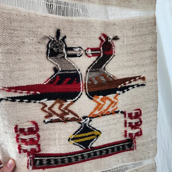 Vintage Handcrafted Woven Wool Multicolor Wall Hanging Decor - Picture 5 of 5